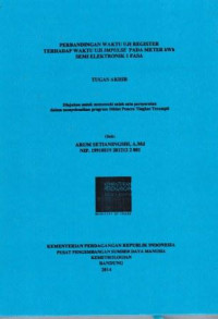 Perbandingan waktu uji register terhadap waktu uji impulse pada meter kWh semi elektronik 1 fasa
