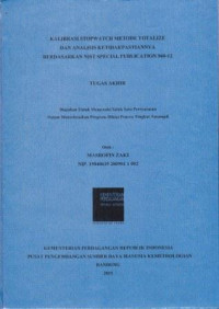 Kalibrasi stopwatch metode totalize dan analisis ketidakpastiannya berdasarkan nist special publication 960-12