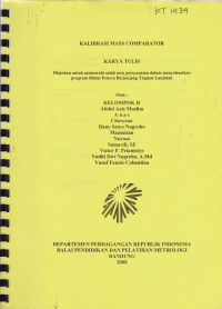 Kalibrasi Mass Comparator