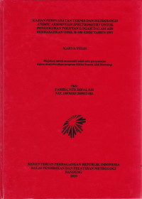 Kajian persyaratan teknis dan metrologis atomic absorption spectrometry untuk pengukuran polutan logam dalam air berdasarkan OIML R-100 edisi tahun 1991