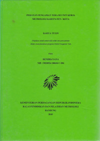 Peranan pengamat tera di unit kerja metrologi kabupaten / kota