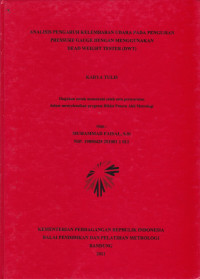 Analisis Pengaruh Kelembapan udara pada pengujian pressure gauge dengan menggunakan dead weight tester (DWT)