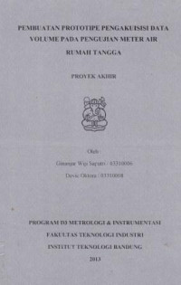 Pembuatan prototipe pengakuisisi data volume pada pengujian meter air rumah tangga