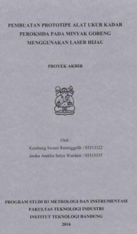 Pembuatan Prototipe alat ukur kadar peroksida pada minyak goreng menggunakan laser hijau