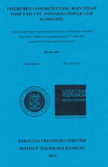 Instrumen flowmeter pada main steam flow unit 2 PT. Indonesia Power UPJP Kamojang: Laporan ini di tulis dalam rangka memenuhi salah satu syarat kelulusan mata kuliah Etika Profesi/Praktik Kerja Lapangan semester IV/V tahun 2015 Program Studi D3 Metrologi dan Intrumentasi