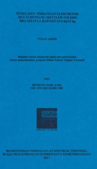 Pengujian timbangan elektronik multi rentang mettler toledo BBA 422-15 LA kapasitas 6kg/15kg