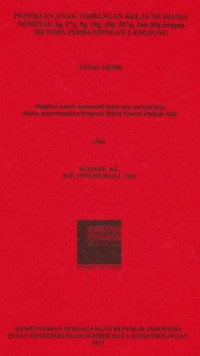 Peneraan anak timbangan kelas M1 massa nominal 2g, 2*g, 5g, 10g, 20g, 20*g, dan 50g dengan metoda perbandingan langsung