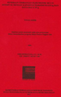 Peneraan timbangan elektronik multi interval dengan kapasitas maksimum 6/15 kg dan daya baca 2/5 g