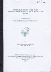 penerapan ISO/IEC 17025 pada laboratorium massa di balai metrologi medan