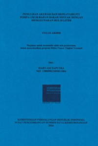 Pengujian Akurasi dan Repeatability Pompa Ukur Bahan Bakar Minyak Dengn Menggunakan Bus 20 Liter