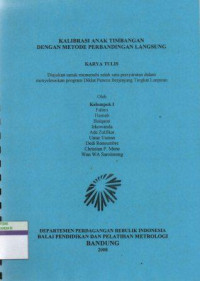 Kalibrasi anak timbangan dengan metode perbandingan langsung