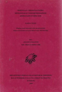 Penentuan viskositas fluida mengguanakan viskometer kapiler (Berdasarkan OIML R 69)