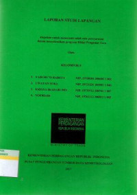 Laporan studi lapangan: Diajukan untuk memenuhi salah satu persyaratan dalam menyelesaikan program diklat pengamat tera