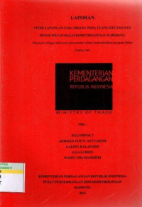 Laporan: Studi lapangan pada sidang tera ulang Kecamatan Regolwetan balai Kemetrologian Sumedang diajukan sebagai salah satu persyaratan dalam menyelesaikan program diklat penera ahli