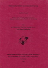 Persyaratan umum alat ukur elektronik