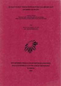 Syarat-Syarat Teknis Pengujian Dan Kalibrasi Alat Uji Emisi Gas Buang